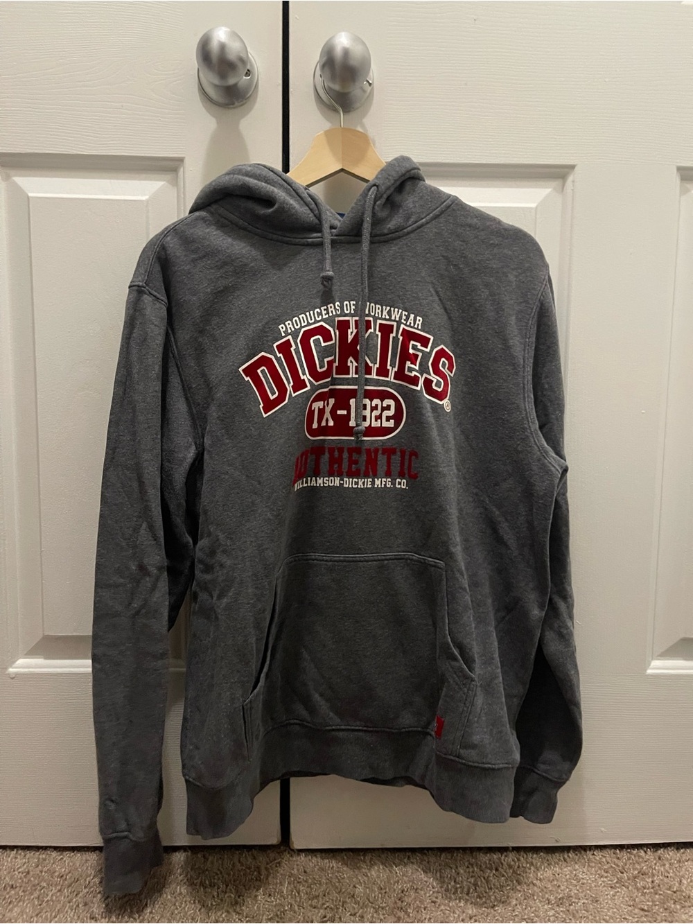 Dickies Gray Hoodie with Red Logo Graphic